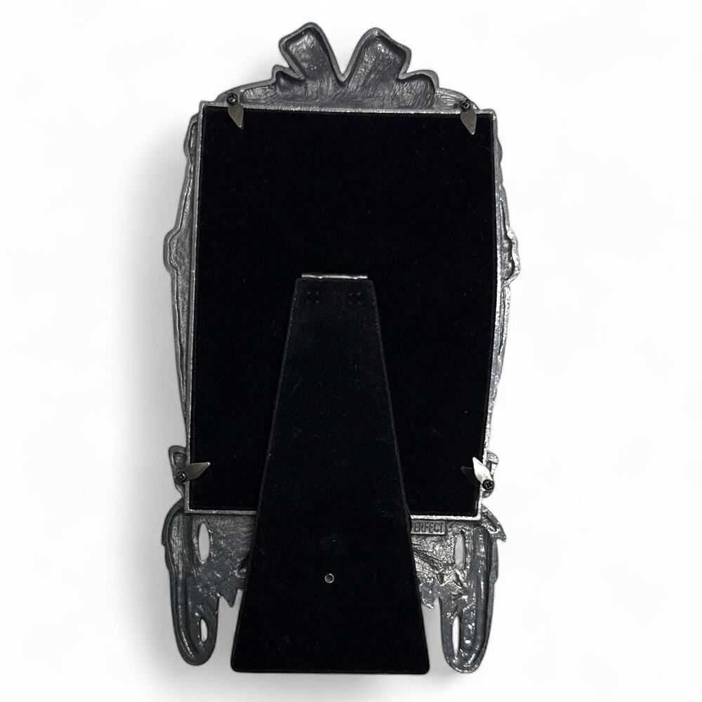 Vintage "Just Married" 5”x7” Picture Frame Carriage Car Bows Silver Tone Rose - Picture 3 of 7